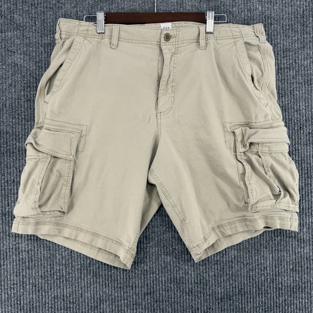 GAP Khaki Cargo Shorts Mens 36 Tan Fishing Camping Utility Pockets Outdoor Large